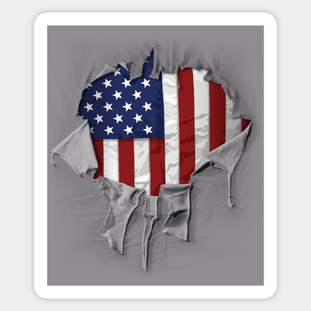 Patriotic American Flag Sticker by eBrushDesign